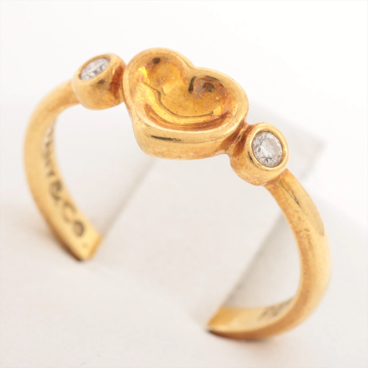 ティファニー フルハート 2P ダイヤリング 9号 750 YG Vintage