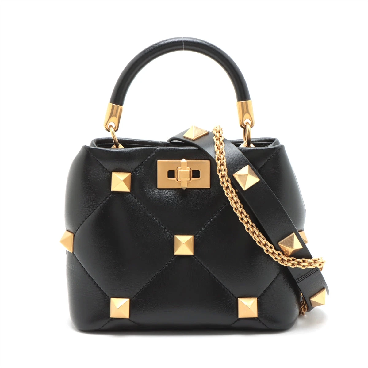 ヴァレンティノ ローマンスタッズ レザー 2WAYハンドバッグ ヴァレンティノ ローマンスタッズ レザー 2WAYハンドバッグ