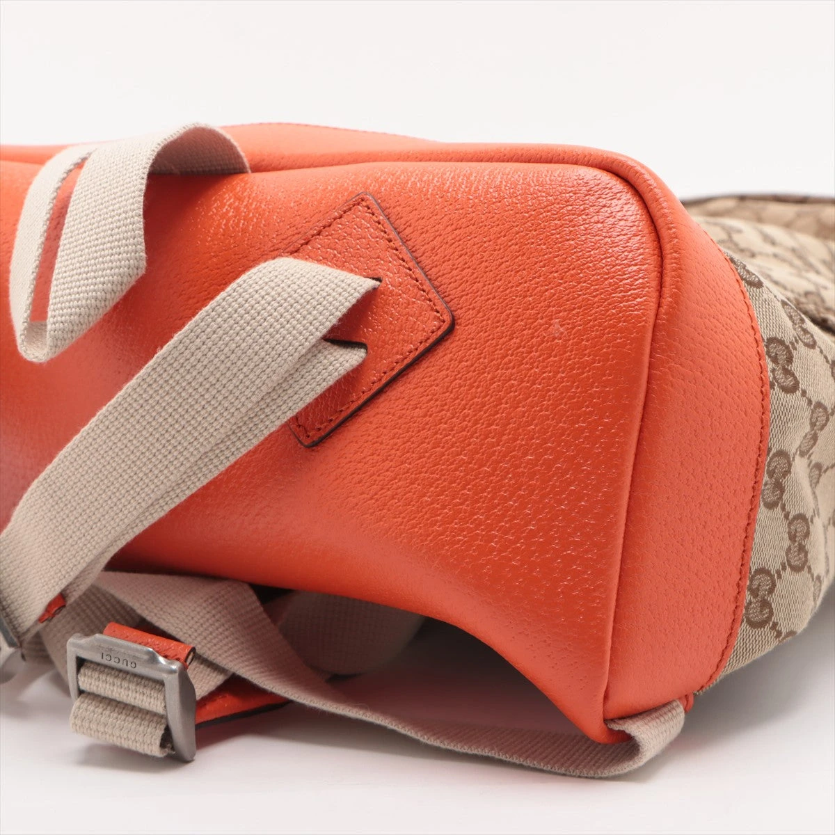 GUCCI グッチ リュック バックパック ナイロン レザー オレンジ GUCCI グッチ リュック バックパック ナイロン レザー オレンジ