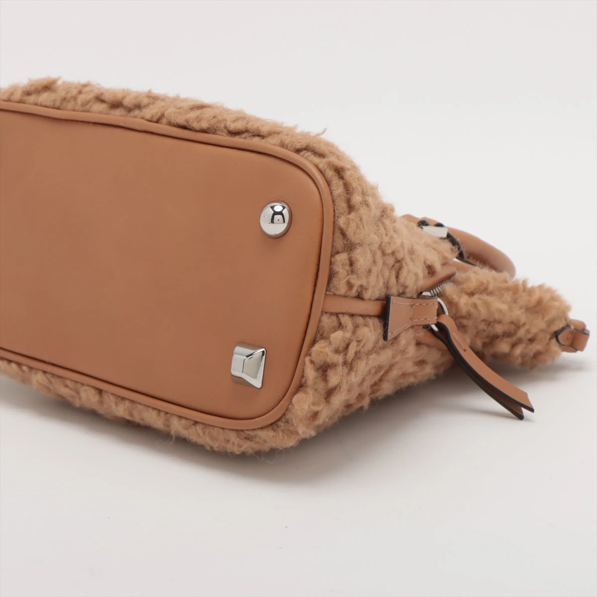 メゾンマルジェラ 5AC エコファー×レザー 2WAYハンドバッグ ブラウン