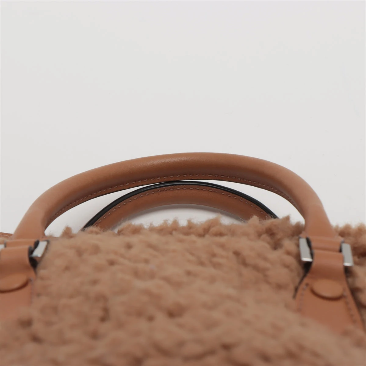 メゾンマルジェラ 5AC エコファー×レザー 2WAYハンドバッグ ブラウン