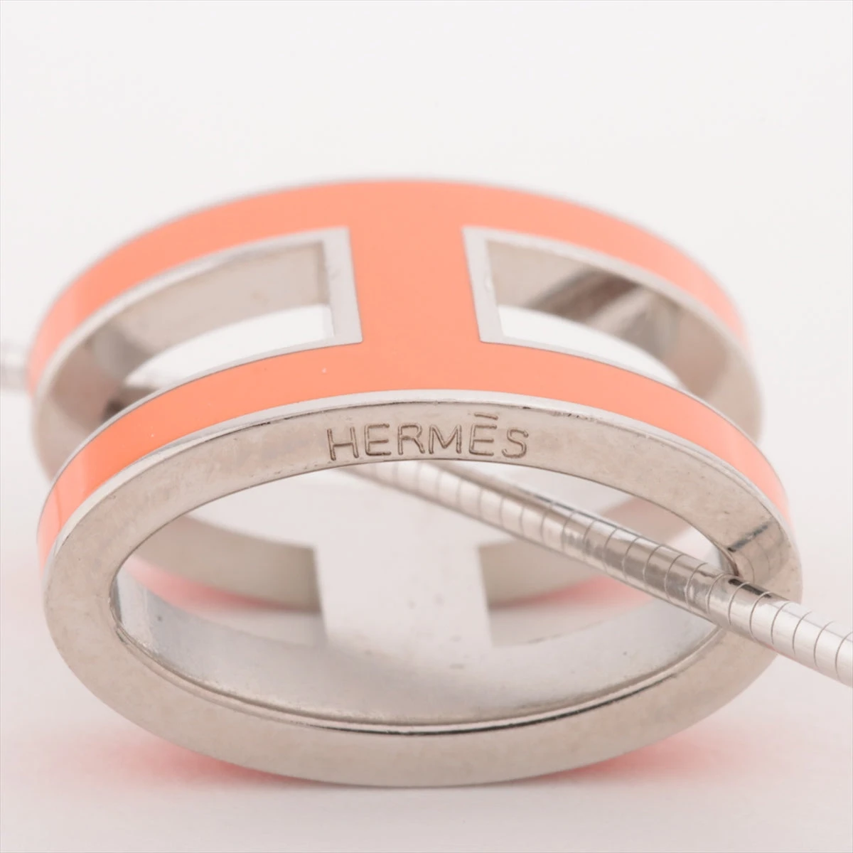 HERMES Hネックレス シルバー/オレンジ HERMES エルメス ネックレス レディース ブランド ポップ