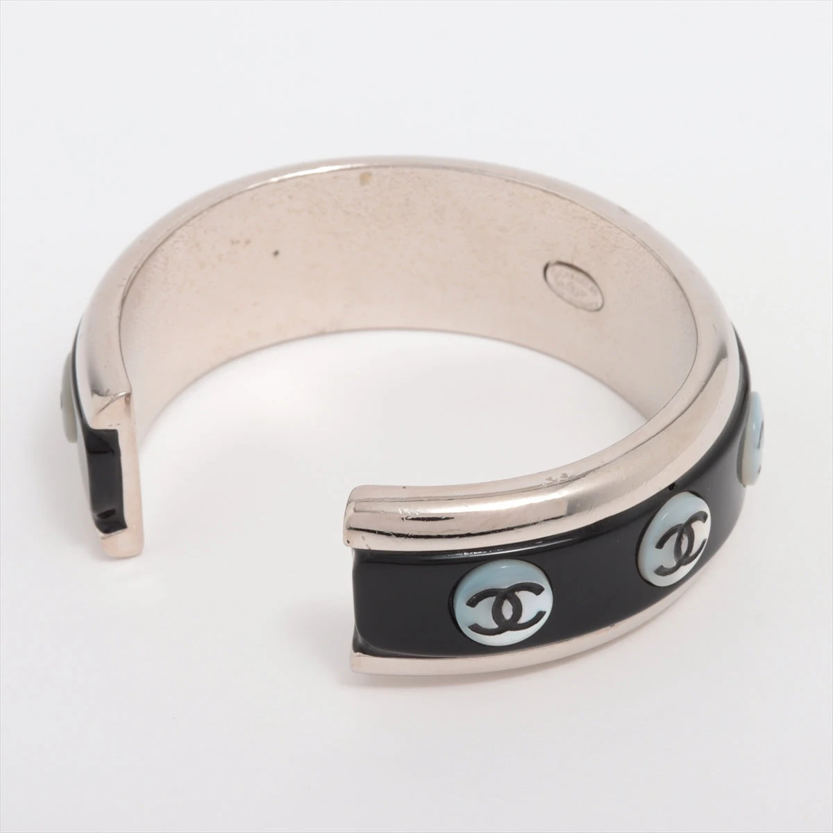 正規品 美品 CHANEL シャネル バングル ココマーク ブラック 02P