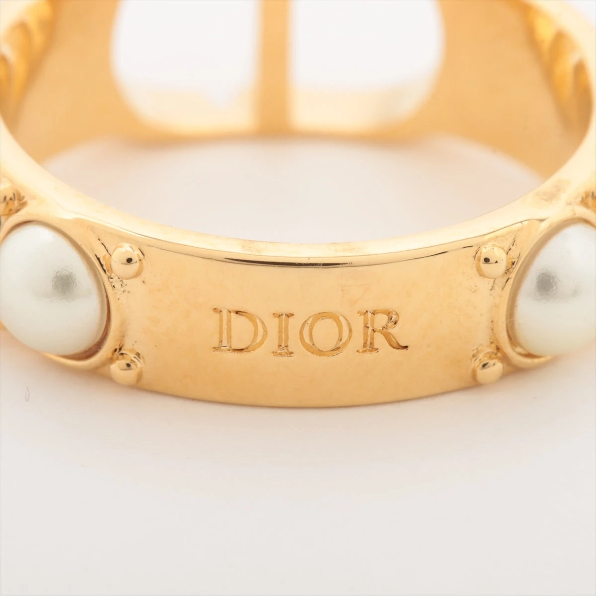 【Dior】ディオール パール ゴールド バングル Dior ディオール バングル ブレスレット ゴールド ホワイト