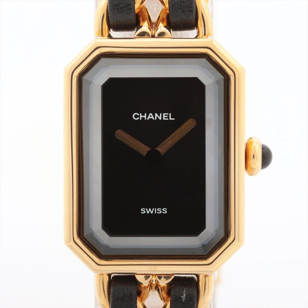 シャネル プルミエールL GP×革 QZ 黒文字盤 A2541916｜中古ブランド品