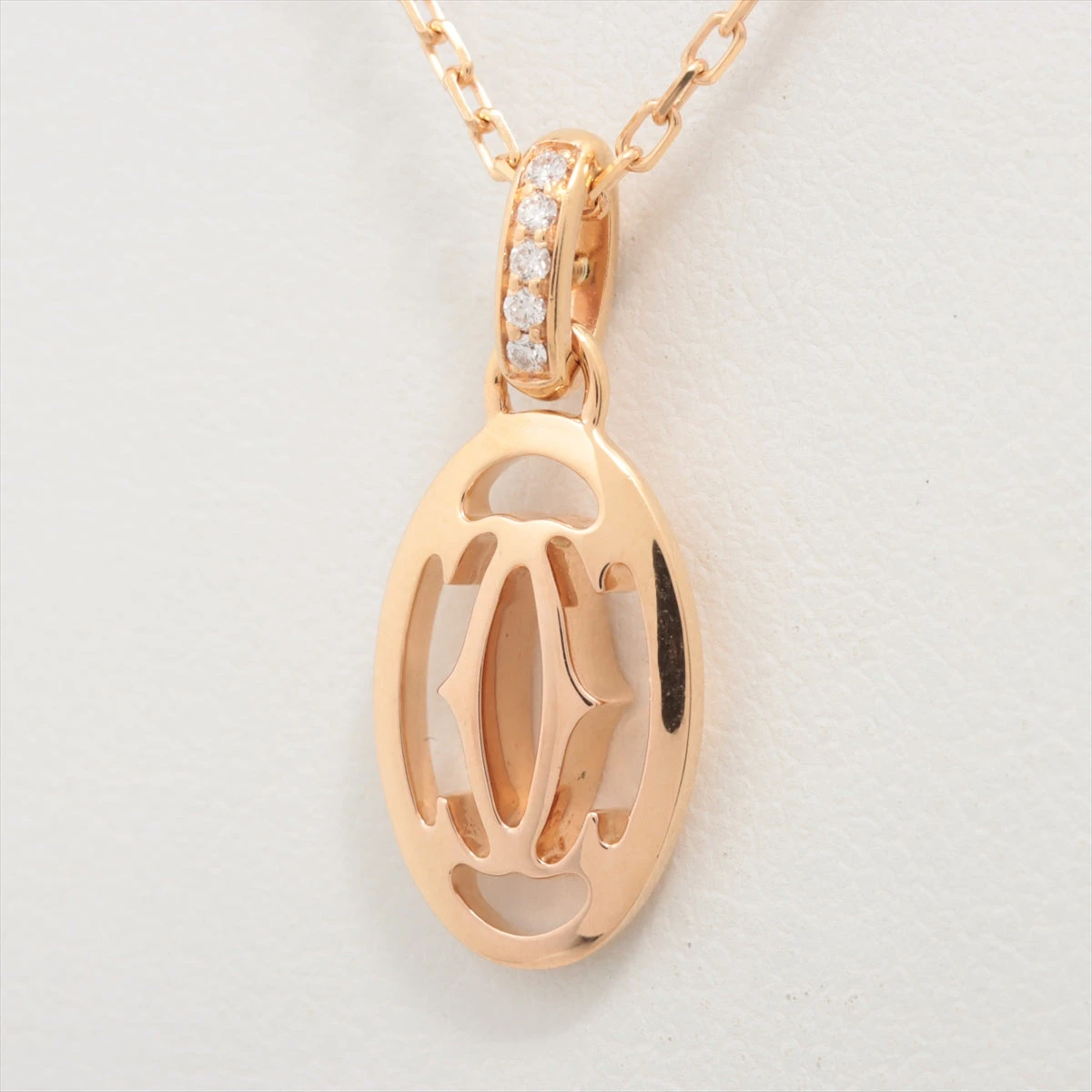 CARTIER カルティエ ネックレス ロゴ ドゥーブルC ダイヤ ネックレス