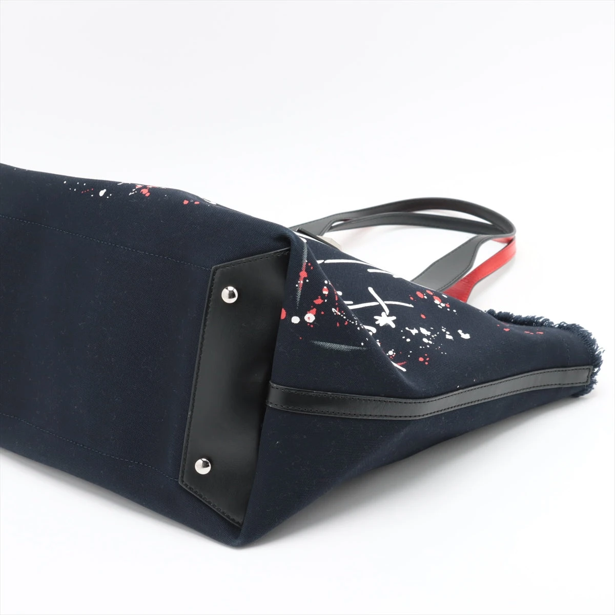 クリスチャンルブタン フランジバス キャンバス×レザー トートバッグ