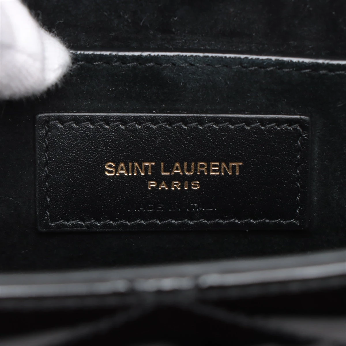 サンローランパリ ジューン パテントレザー ショルダーバッグ ブラック