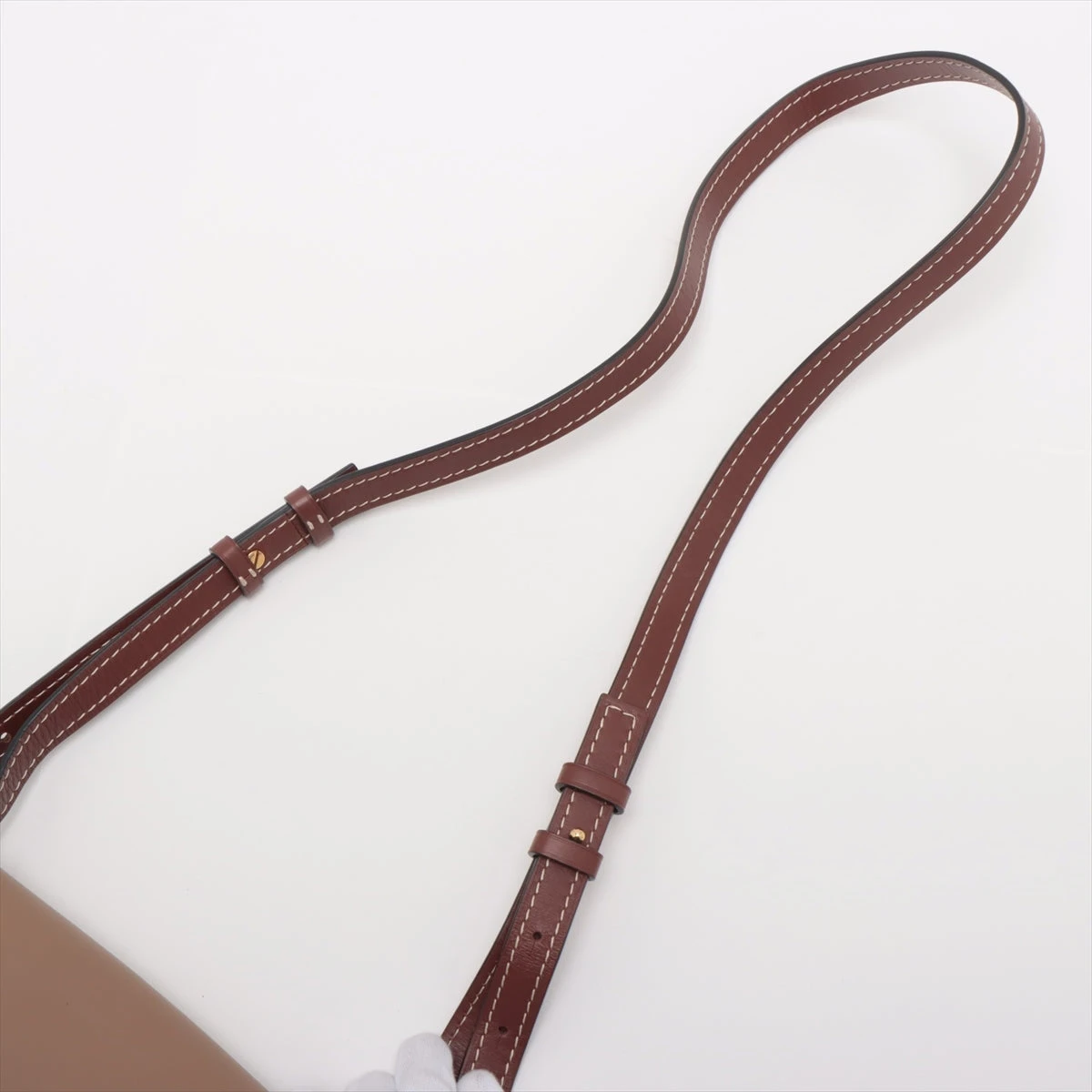 ロエベ ゲートバッグ スモール レザー ショルダーバッグ ブラウン