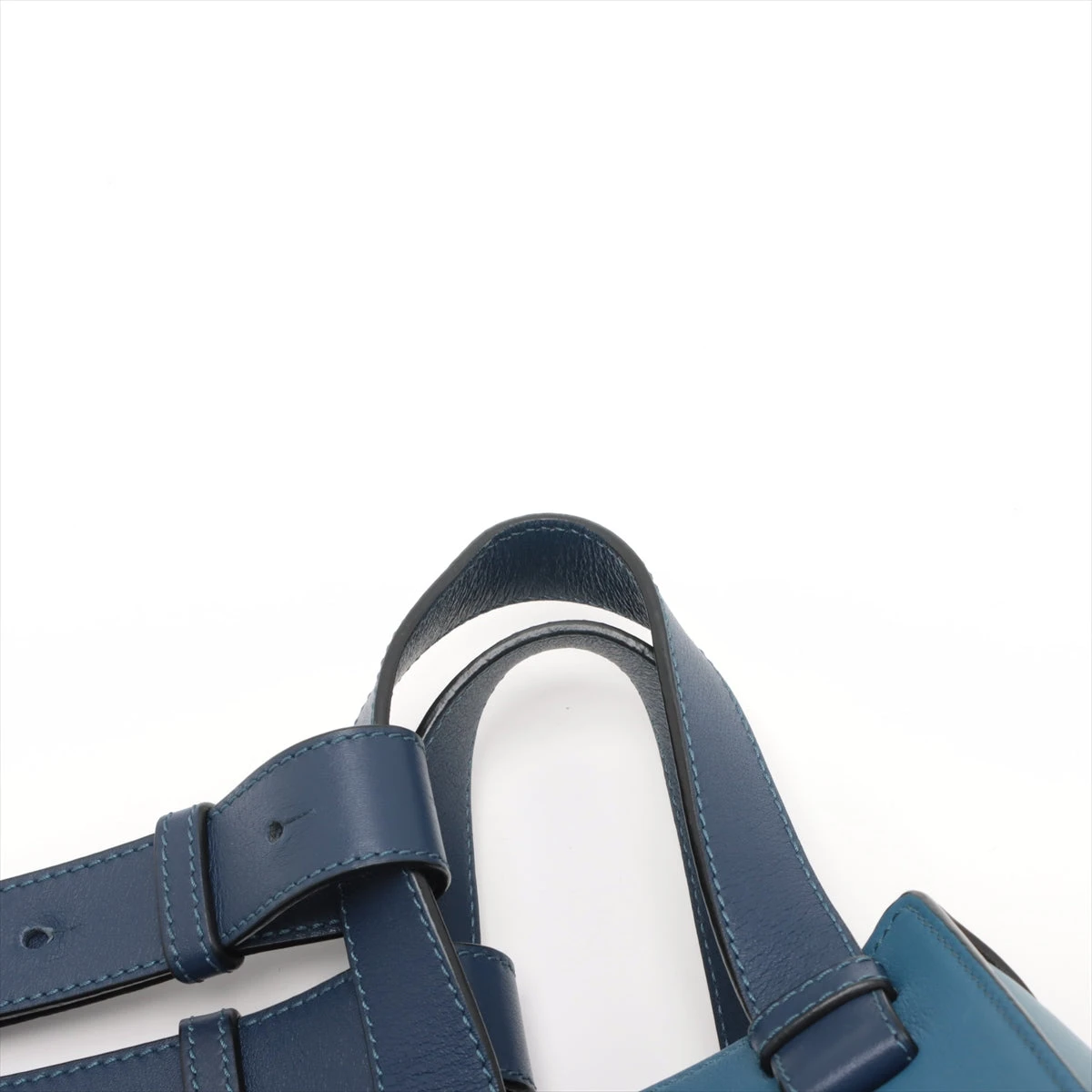 ロエベ ハンモック レザー 2WAYハンドバッグ ブルー×ネイビー