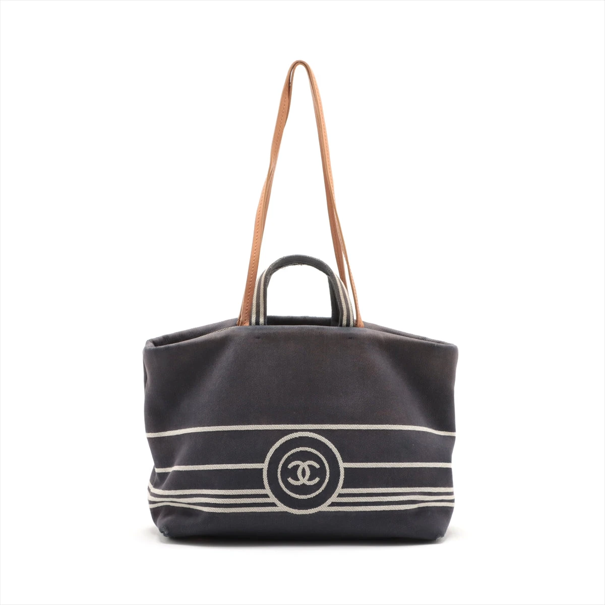 シャネル ココマーク キャンバス×レザー トートバッグ ホワイト  