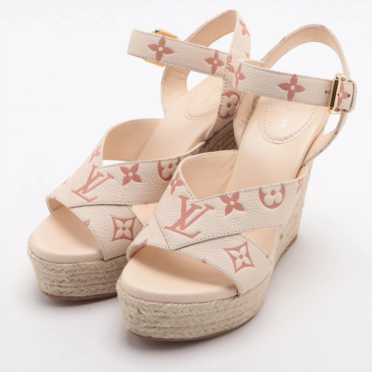 ヴィトン スターボードライン 22年 レザー ウェッジソールサンダル 35  