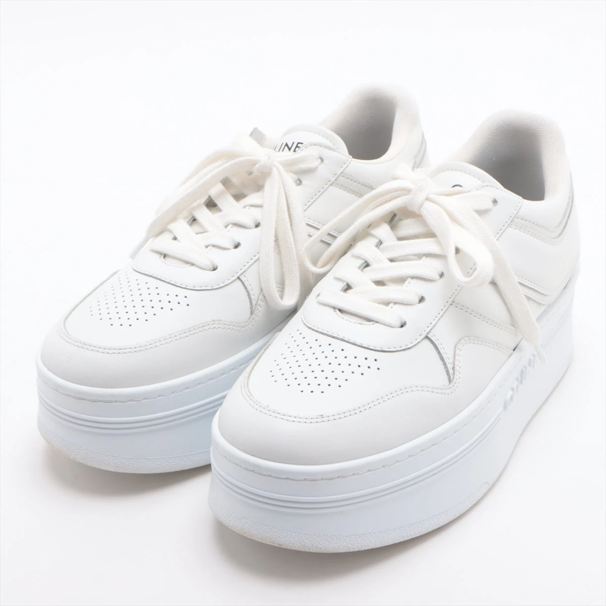 【極美品】CELINE セリーヌ ブロックスニーカー 37 厚底 ホワイト CELINE スニーカー 37 厚底 ブロックスニーカー レディース