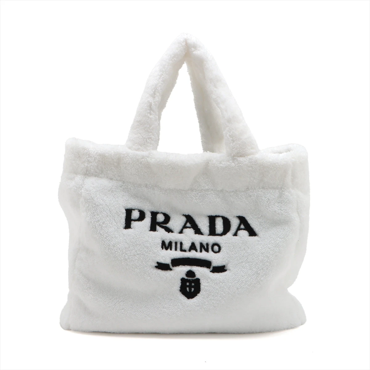 PRADA プラダ 1BG130 パイル プラダ パイル トートバッグ ホワイト 1BG130 A2565041｜中古
