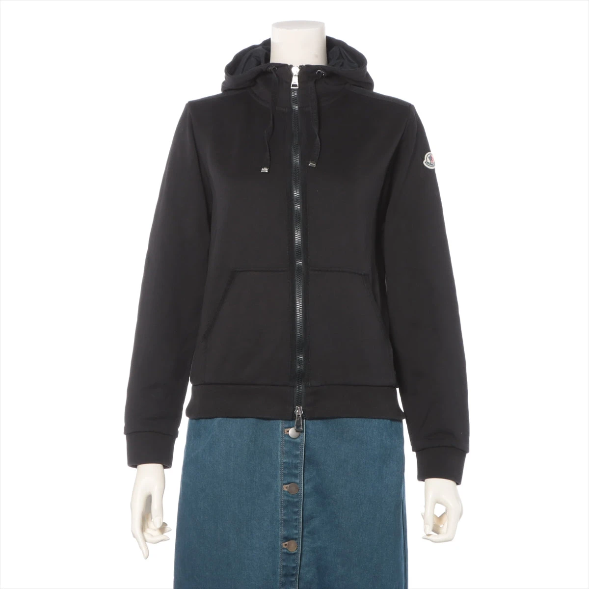 モンクレール 16年 コットン パーカー S レディース ブラック  