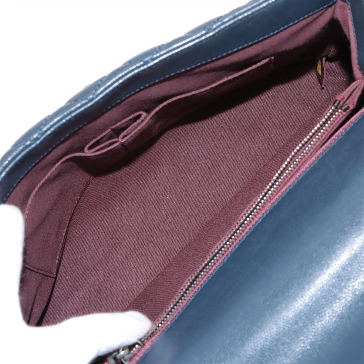 シャネル ココハンドル キャビアスキン 2WAYショルダーバッグ ネイビー