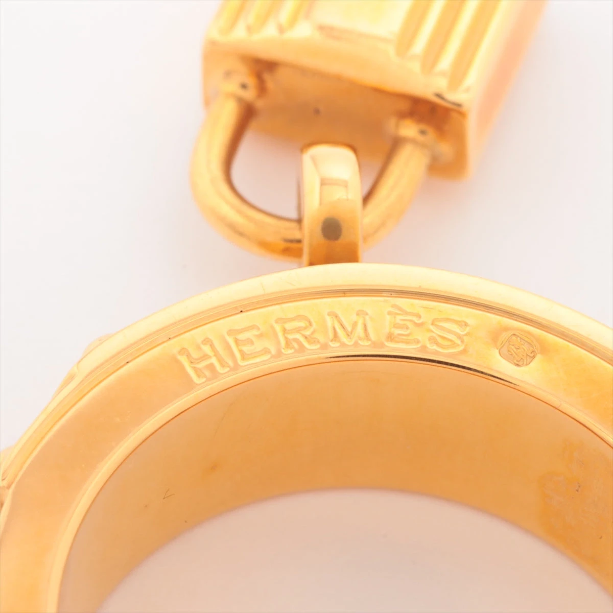 @エルメス　スカーフリング　ケリー　イエロー ゴールド 小物 HERMES エルメス スカーフリング ケリー レディース ブランド
