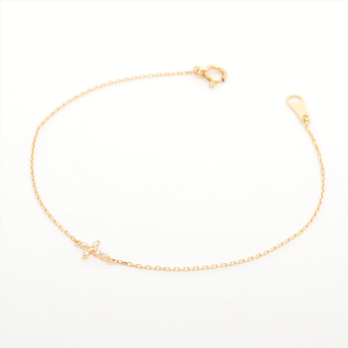 衝撃特価 アガット クロス ダイヤ ブレスレット K18(YG) 0.6g 0.03 アクセサリー