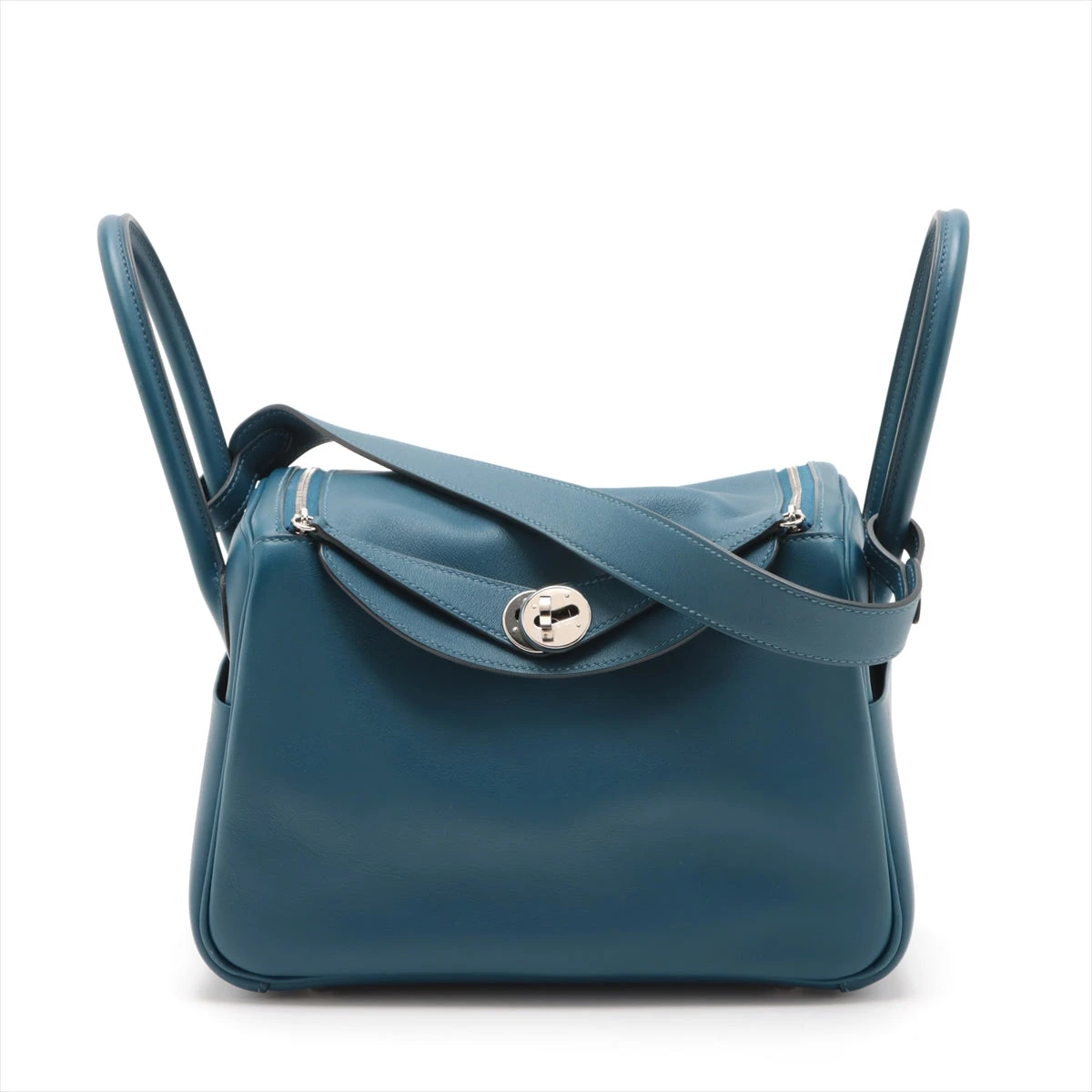 中古 エルメス HERMES リンディ 26 ヴェルソ ルージュカザック/ローズジャイプール/パラジウム金具 トリヨンクレマンス レディース ショルダーバッグ エルメス リンディ26 ヴェルソ スイフト ディープブルー×ヴェールボス