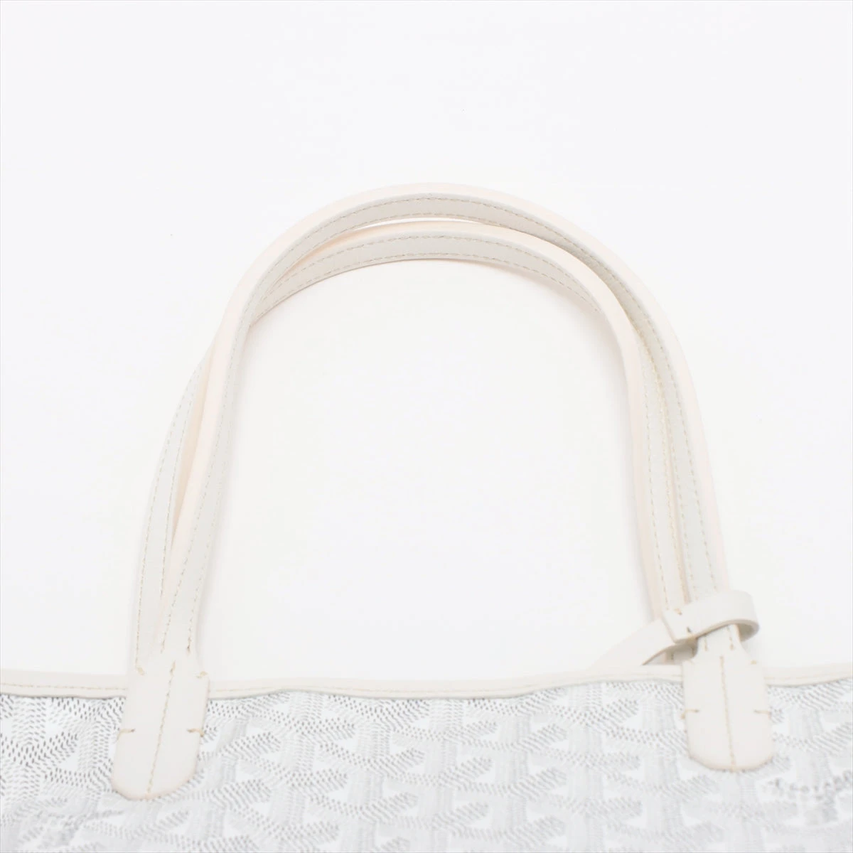 ゴヤール サンルイ ミニ PVC×レザー トートバッグ ホワイト