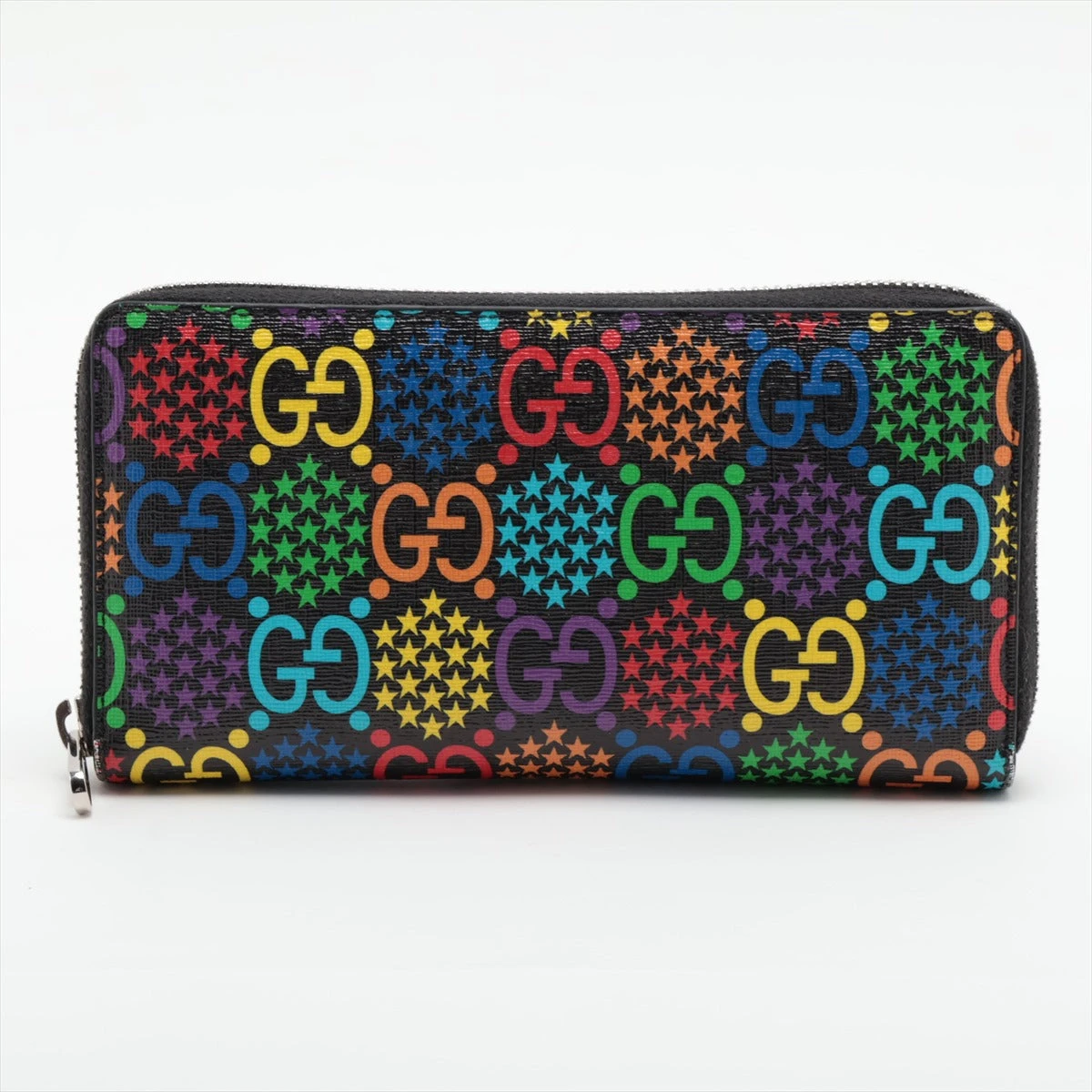 グッチ GGサイケデリック 601079 PVC×レザー ラウンドジップウォレット  