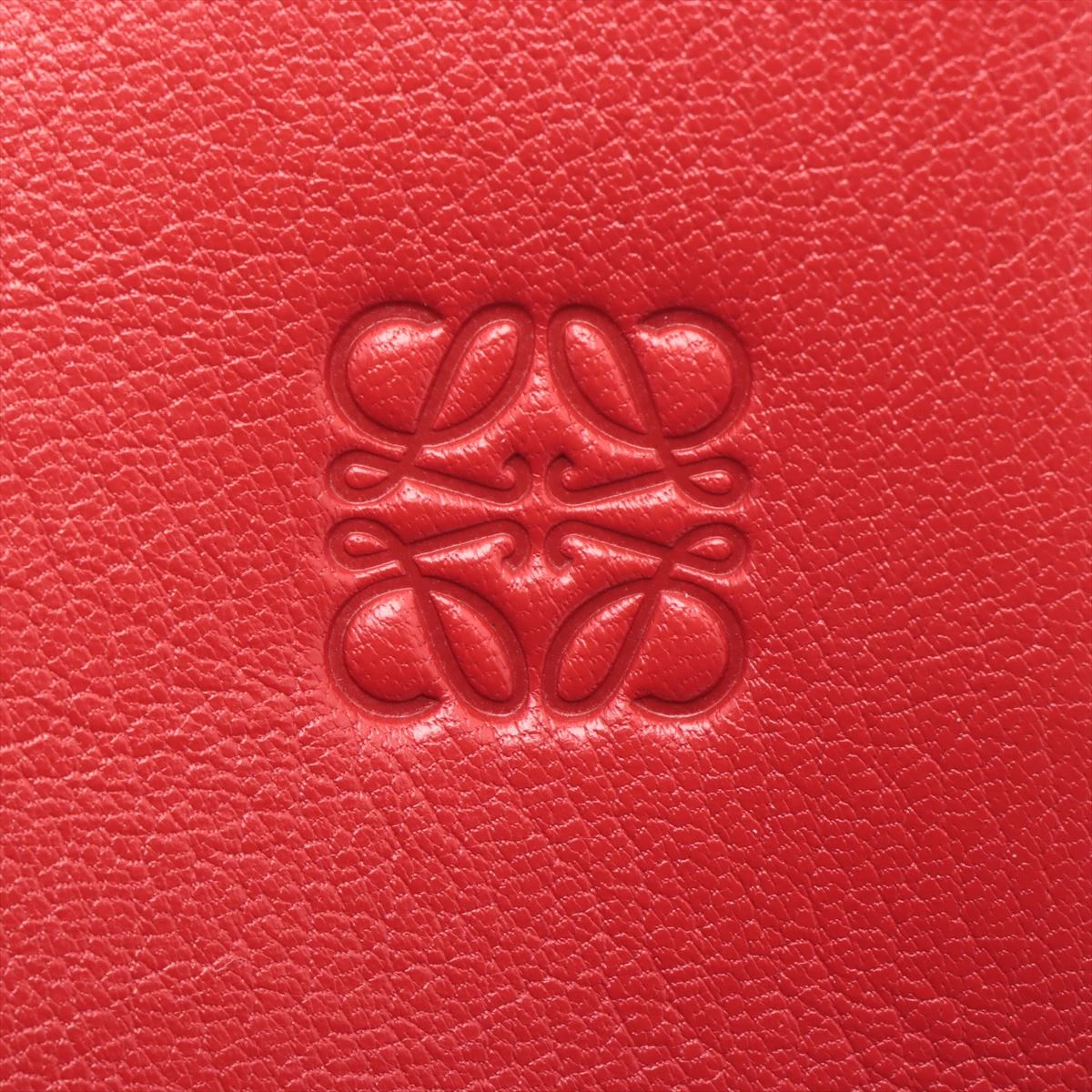 LOEWE アシンメトリック アナグラム レザー ショルダーバッグ レッド ロエベ アナグラム アシンメトリック レザー ショルダーバッグ