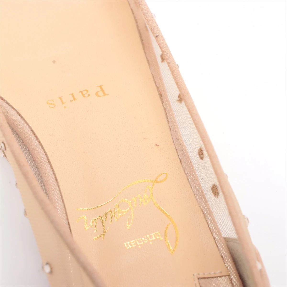 クリスチャンルブタン メッシュ フラットパンプス 34 レディース