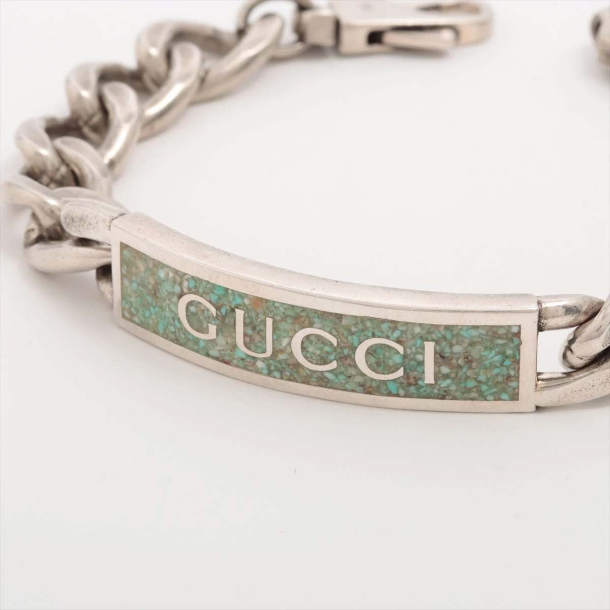 GUCCI　グッチ　プレート　バングル　ブレスレット　シルバーアクセサリー925 GUCCI グッチ バー リンク シルバーブレスレット バングル 925