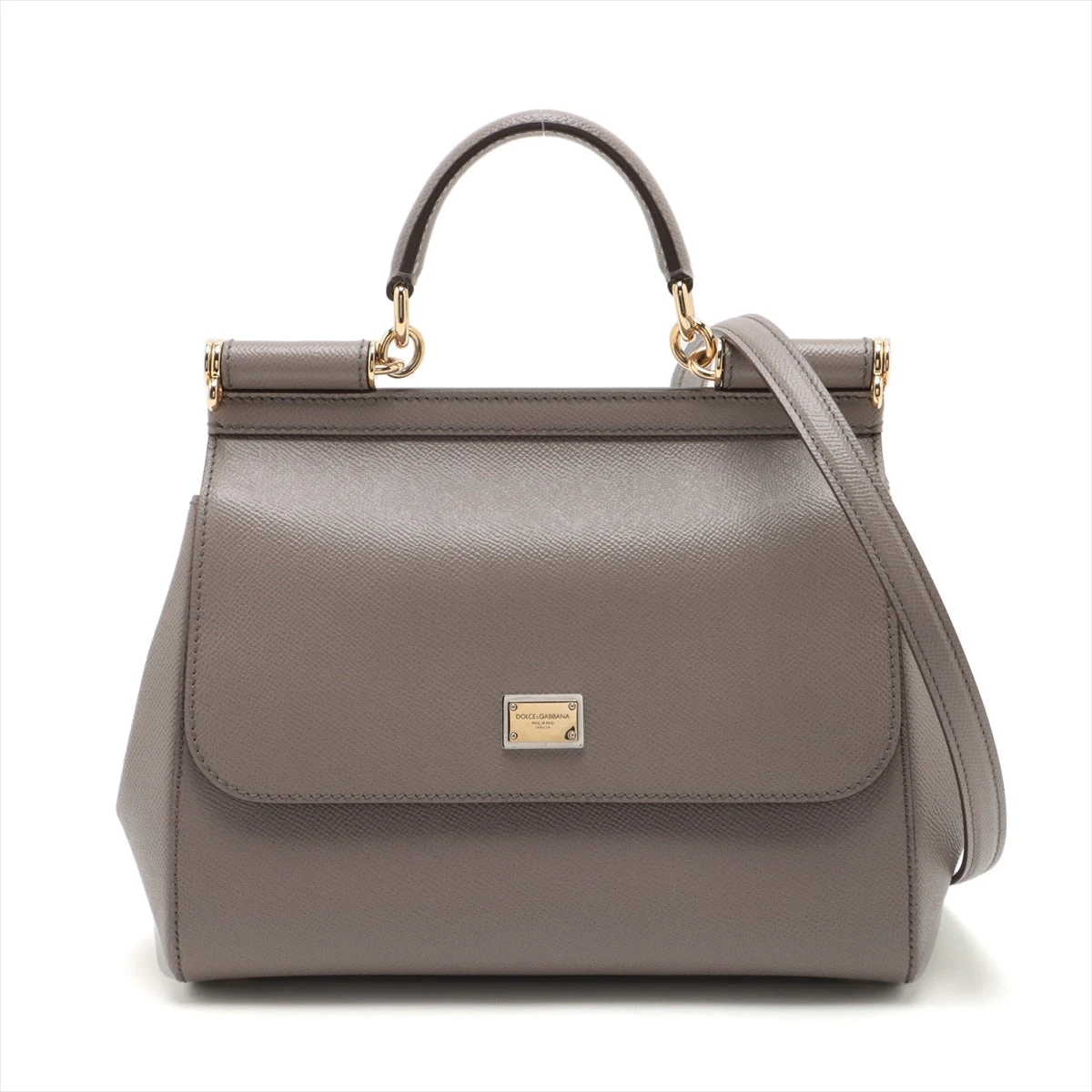 ドルチェ&ガッバーナ シシリー レザー 2WAYバッグ グレー NP032195