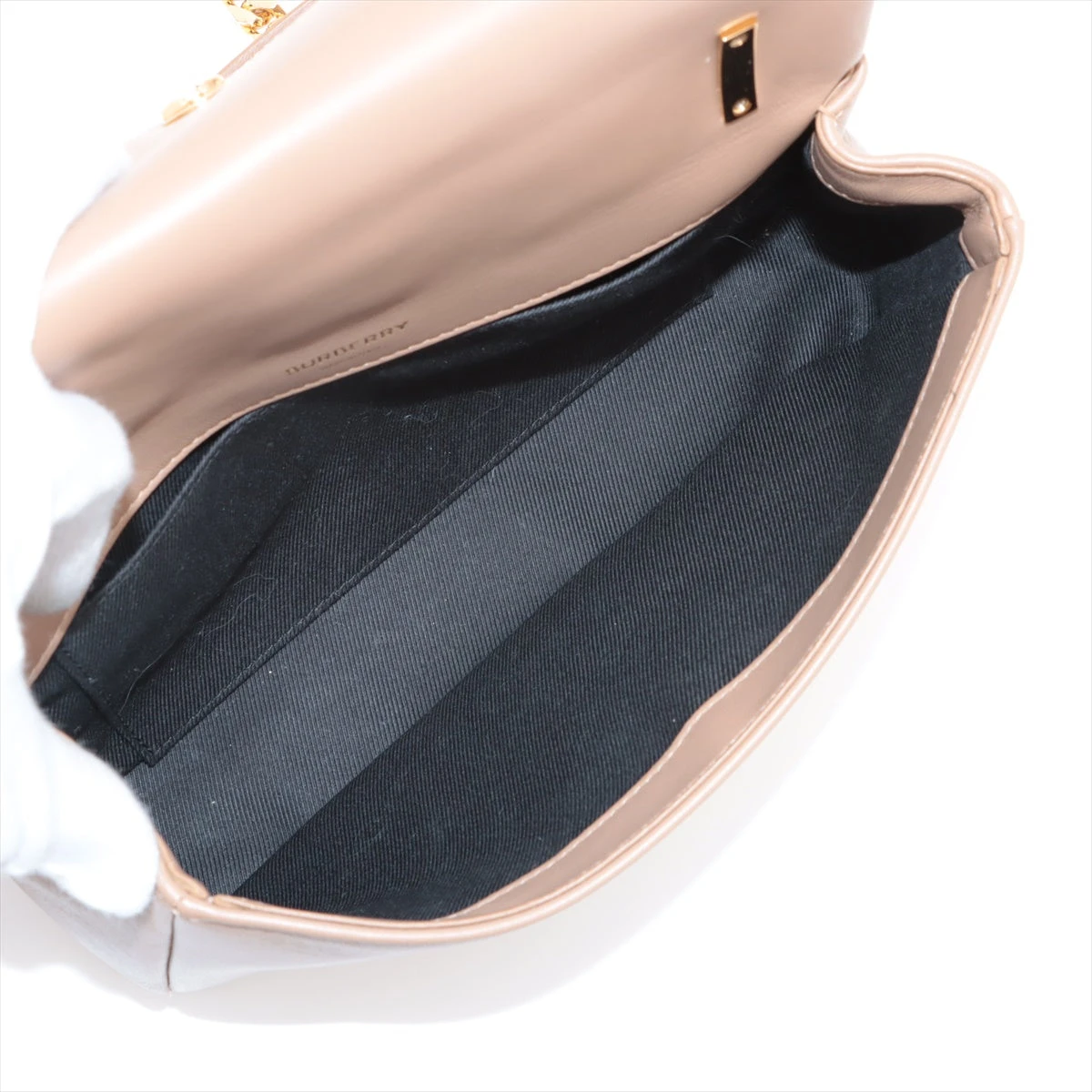 バーバリー TB ローラ レザー チェーンショルダーバッグ ブラウン