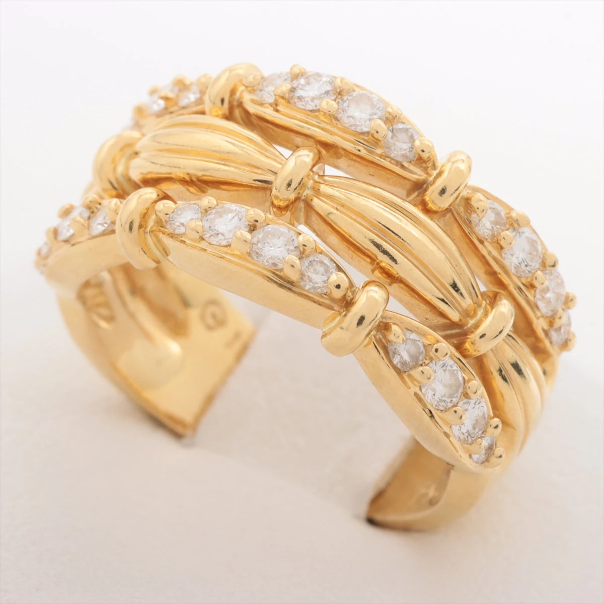 ティファニー　ダイヤリング　カーブド 750 YG 12.5 ティファニー ダイヤリング カーブド 750 YG 12.5 TIFFANY&Co