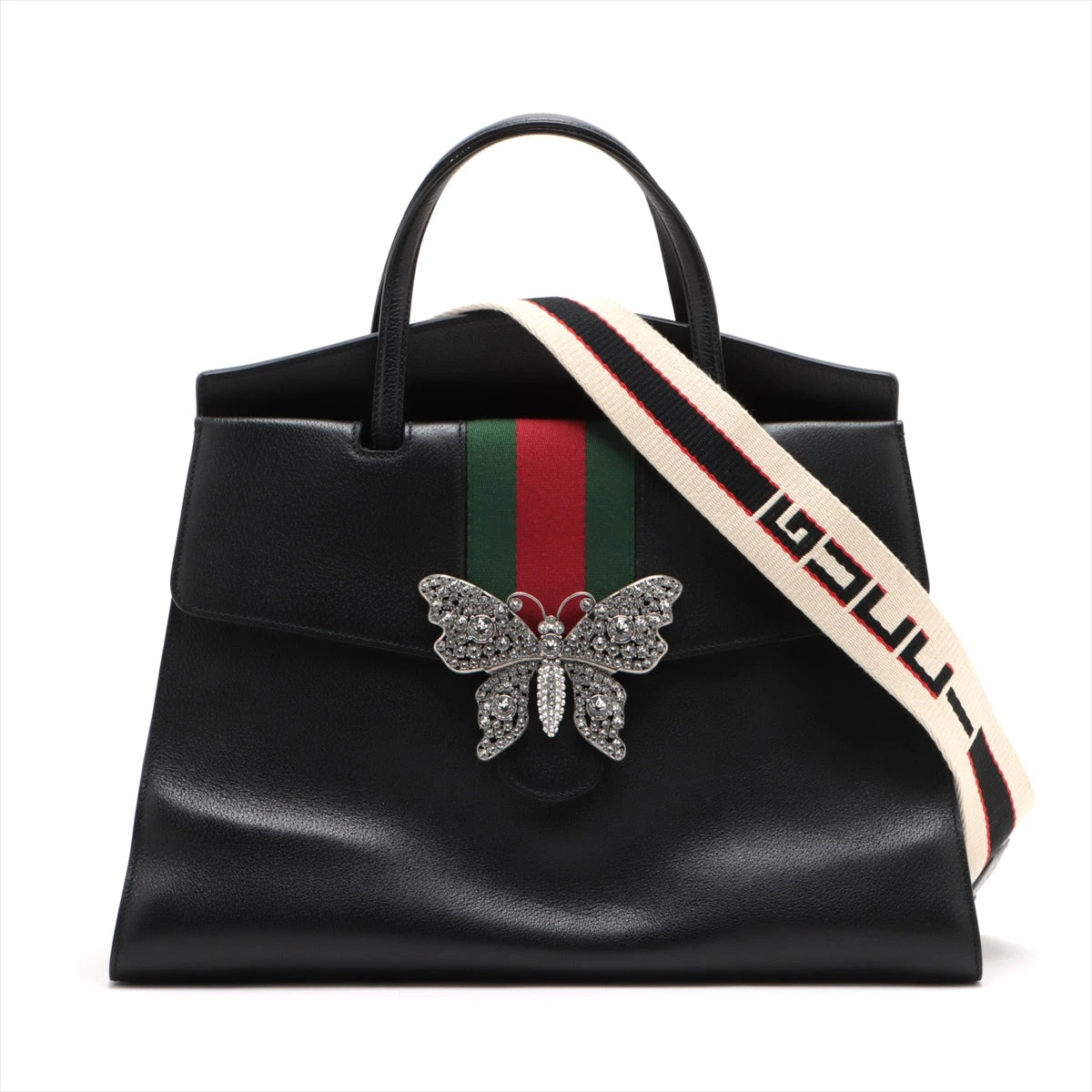 グッチ トーテム バタフライ ビジュー レザー 2wayバッグ 希少 グッチ GUCCIバッグ トーテムバタフライビジュー