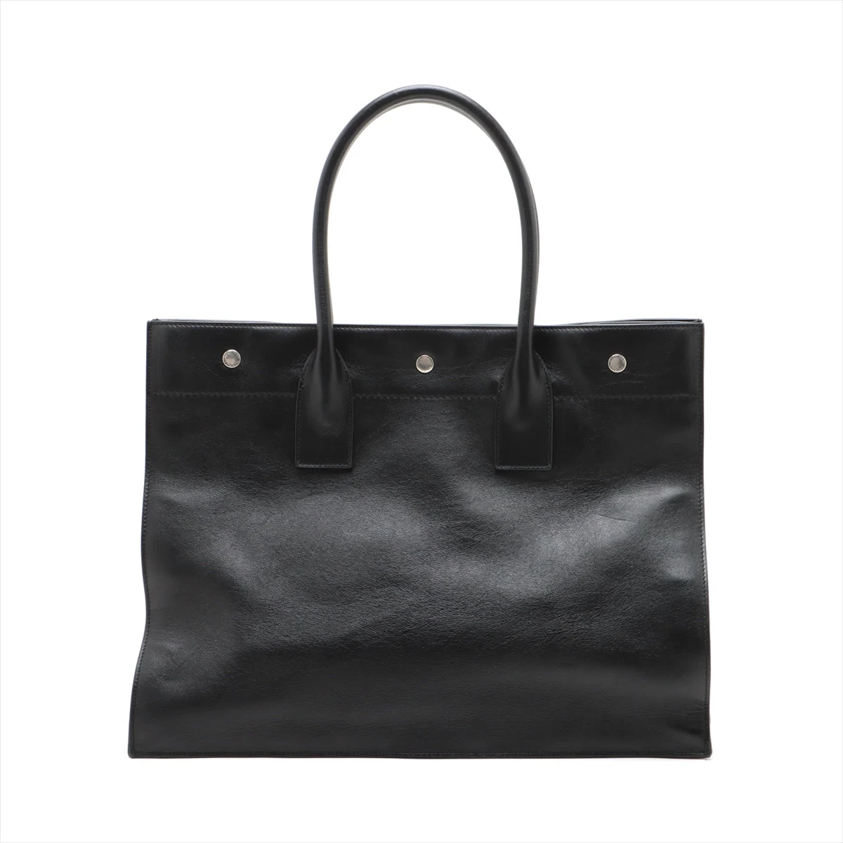 Yves Saint Laurent rivegauche レザートートバッグ サンローランパリ リヴゴーシュ レザー トートバッグ ブラック