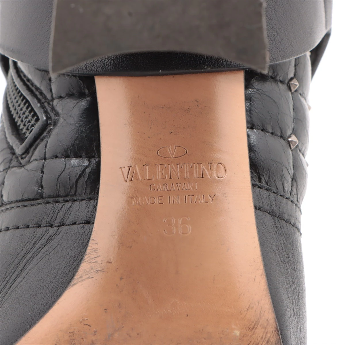 ヴァレンティノガラヴァーニ ロックスタッズ ハイヒール レディース36 ブラック valentino garavani - 美品△Valentino Garavani ヴァレンティノ