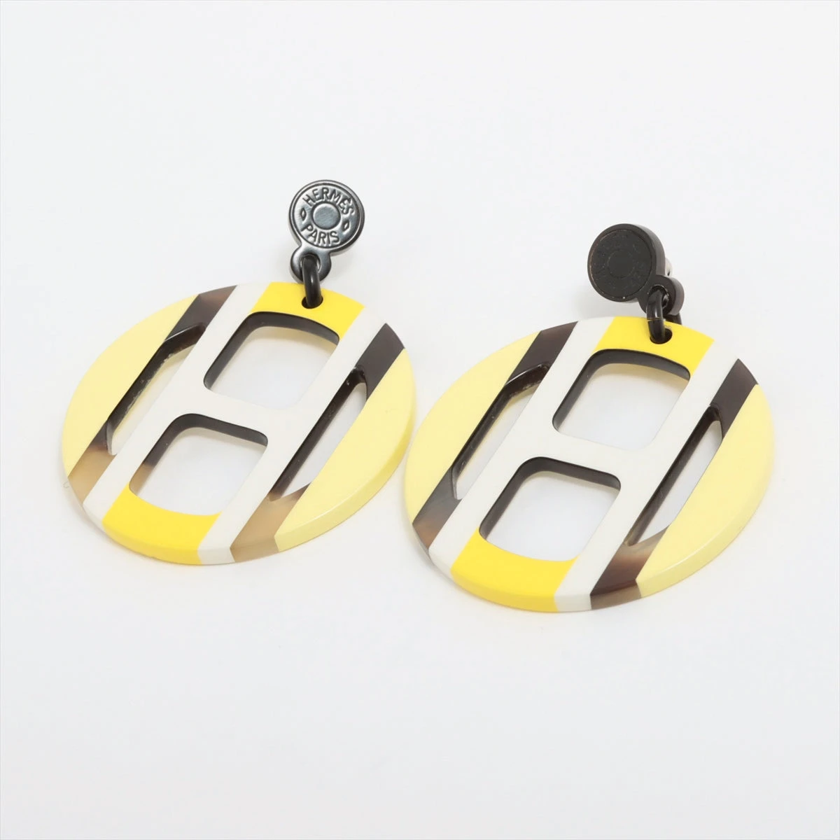 デパート包装 エルメス ピアス Hエキップ バッファローホーン ピアス