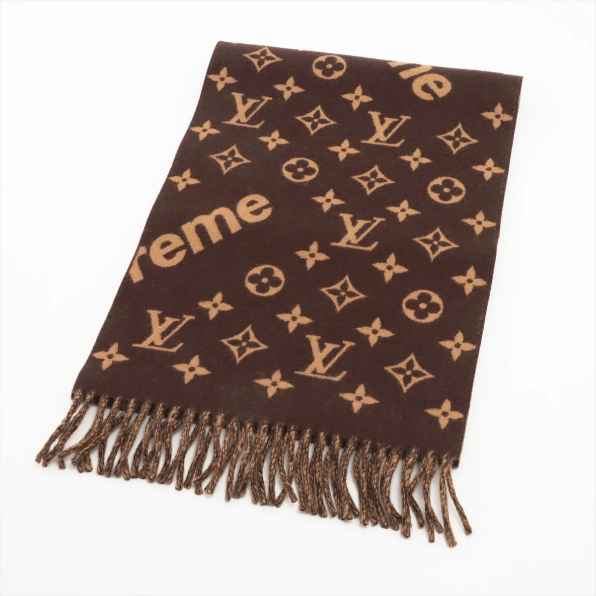 ルイヴィトン×シュプリーム MP1891 ウール×カシミヤ マフラー