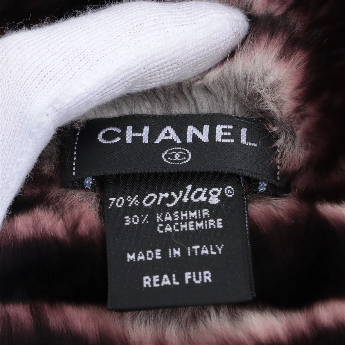 美品 シャネル 17V カシミヤ オリラグ ココマーク マフラー レディース