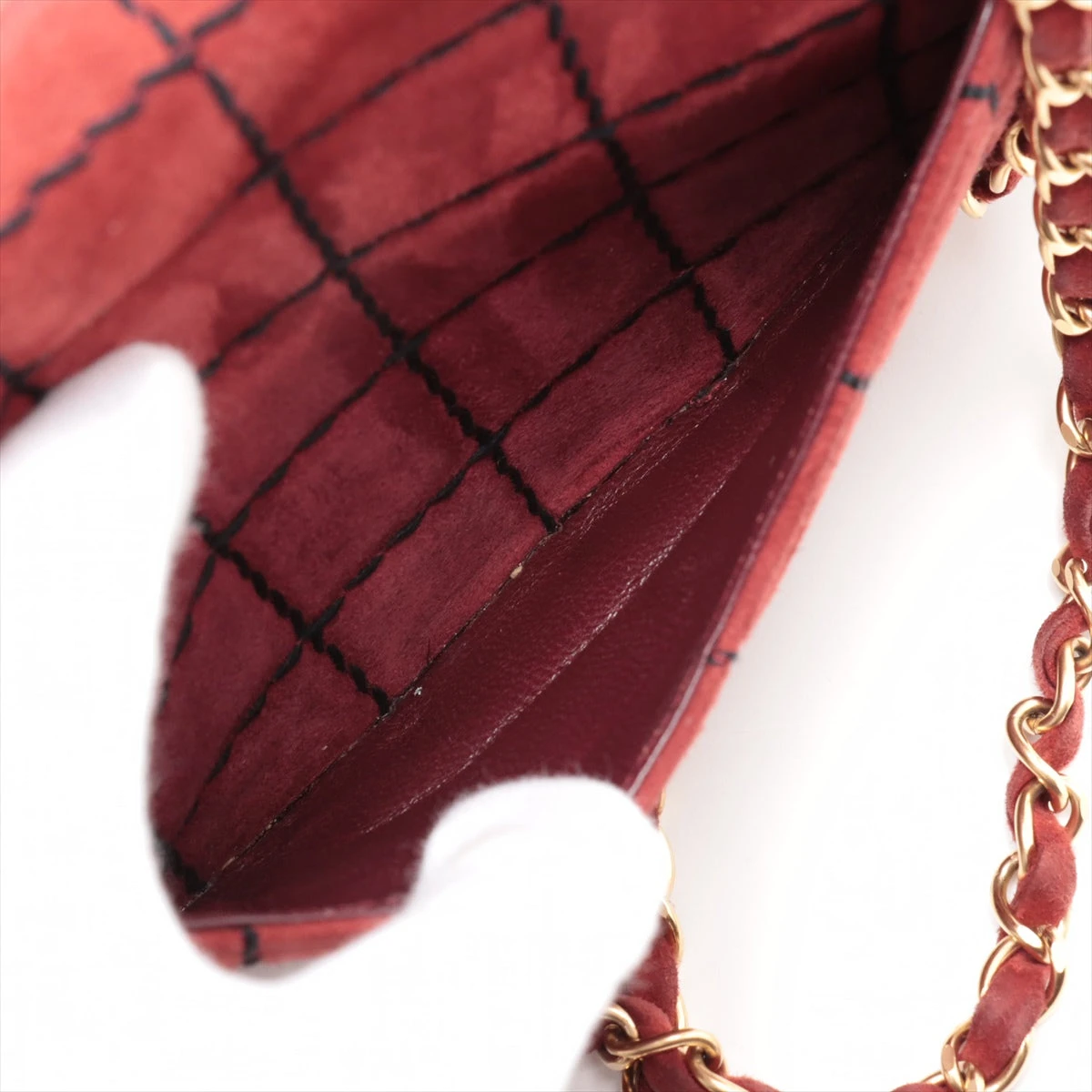 CHANEL ゴールドチェーンデザイン スカーフ　ワインレッド　シャネル CHANEL 赤 ゴールドチェーン スカーフ - メルカリ