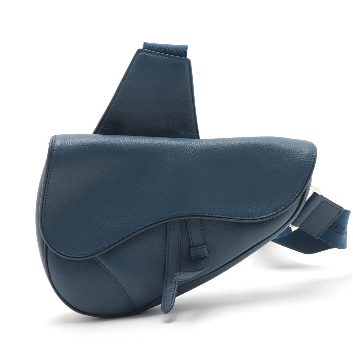 クリスチャンディオール サドルバッグ レザー ボディバッグ ネイビー