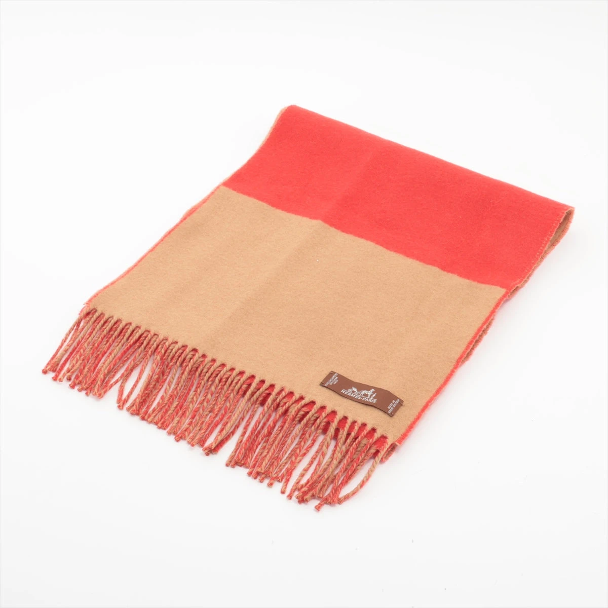 エルメス マフラー カシミヤ キャメル レッド A2545261｜中古