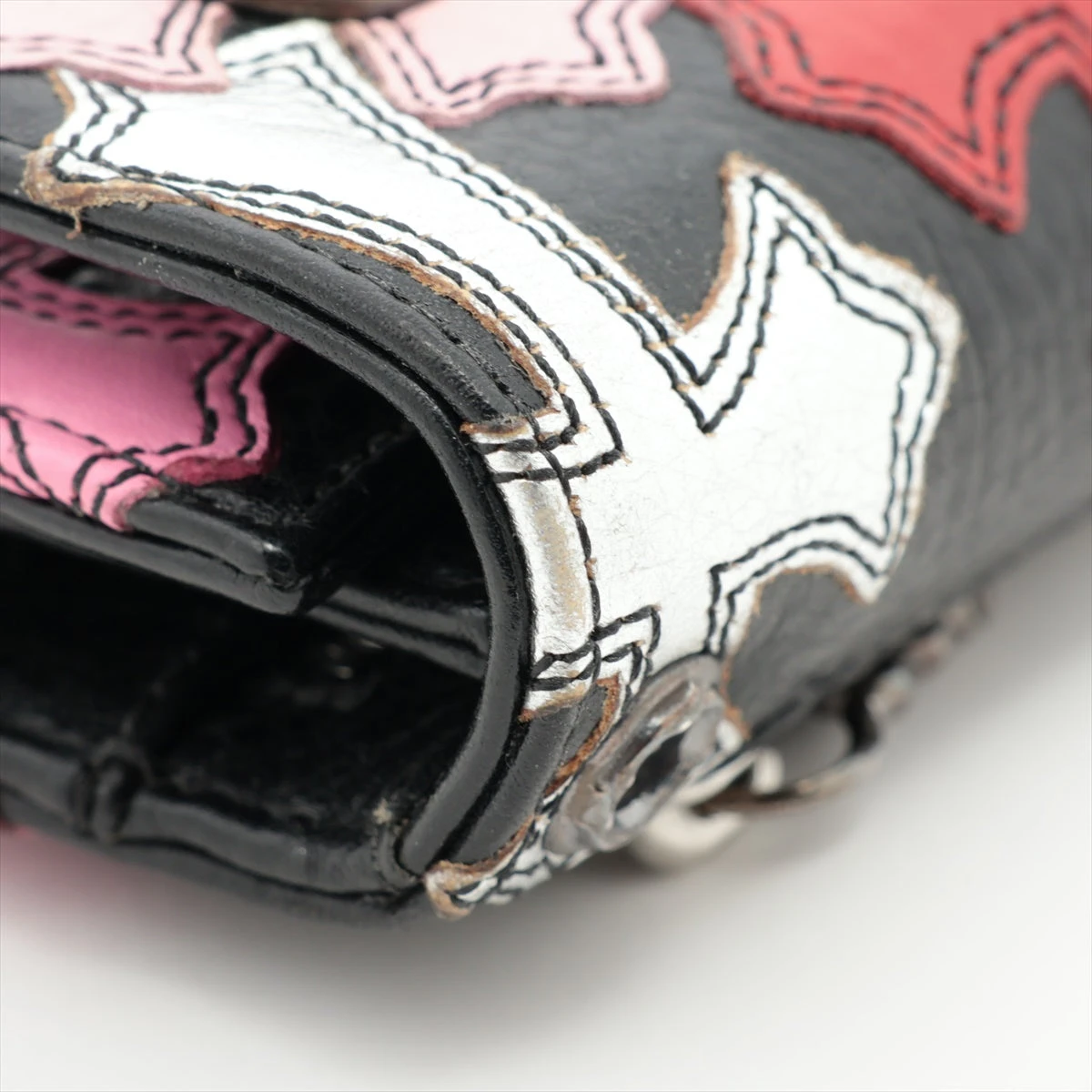 クロムハーツ ウェーブ ウォレット レザー×925 マルチカラー