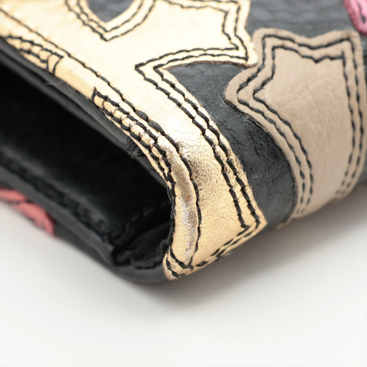 i*♪様 ウェーブウォレット クロムハーツウェーブウォレットクロスボタンレッド|クロム