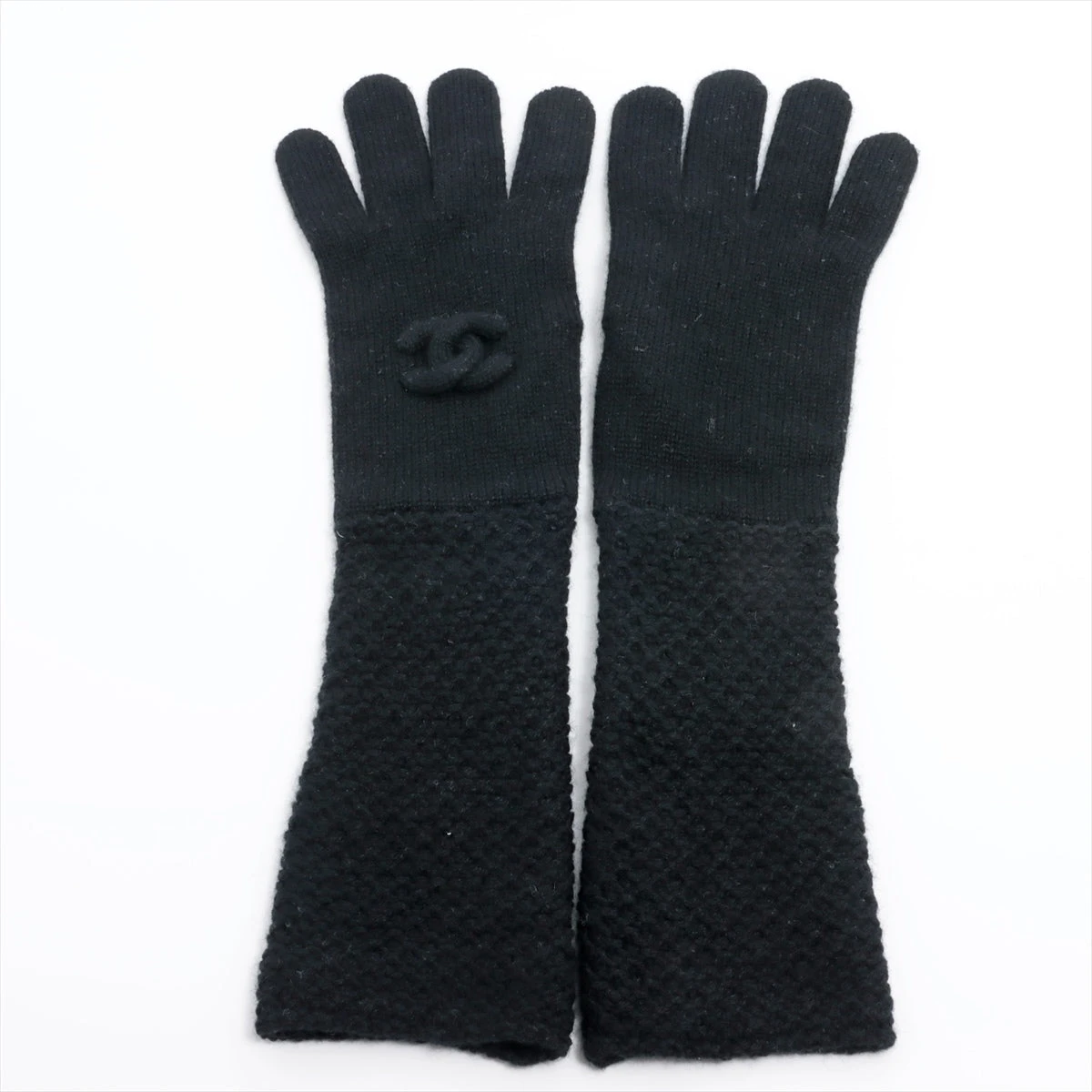 好きに シャネル ココマーク A2569449｜中古 ブラック カシミヤ 手袋 小物