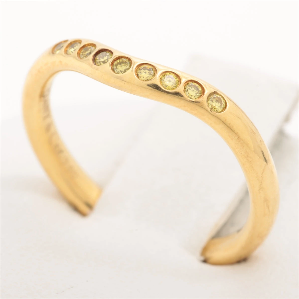 ティファニー カーブドバンド 9P イエローダイヤ リング 750(YG) 2.3g