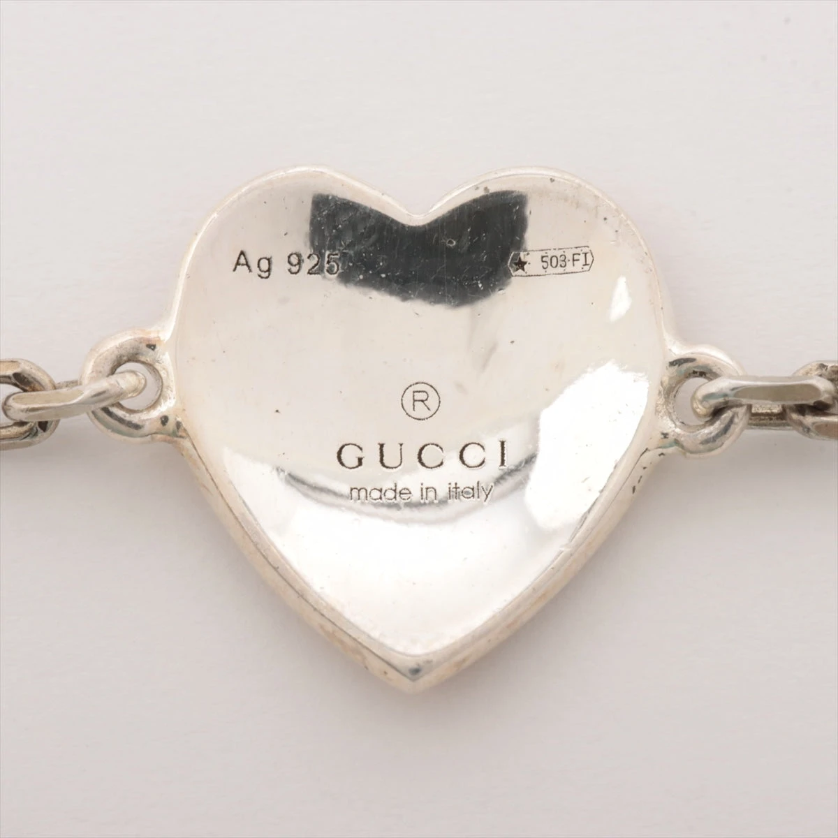 グッチ インターロッキングG ハート ブレスレット 16 925 3.9g レッド