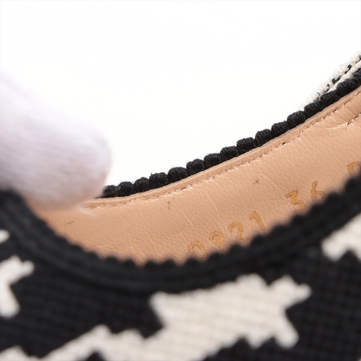 クリスチャンディオール J'ADIOR レザー×ファブリック パンプス