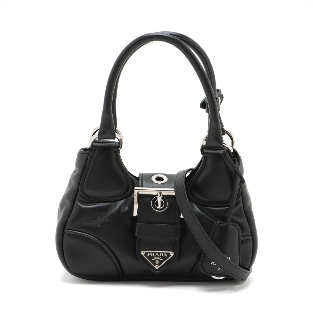 プラダ ムーン レザー 2WAYハンドバッグ ブラック 1BA381