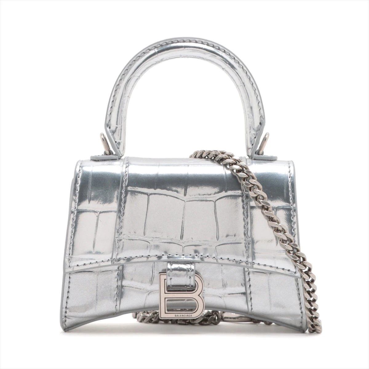 BALENCIAGA バレンシアガ アワーグラス クロコ 2WAYハンドバッグ バレンシアガ アワーグラス クロコ型押し 2WAYハンドバッグ