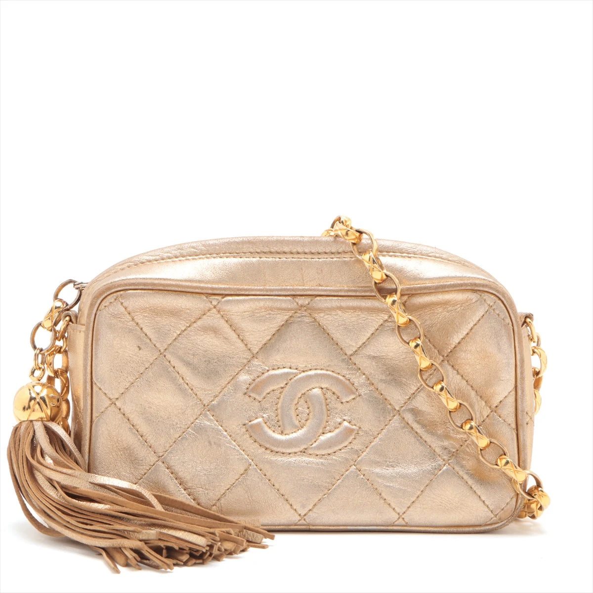 シャネル マトラッセ ラムスキン チェーンショルダーバッグ フリンジ  
