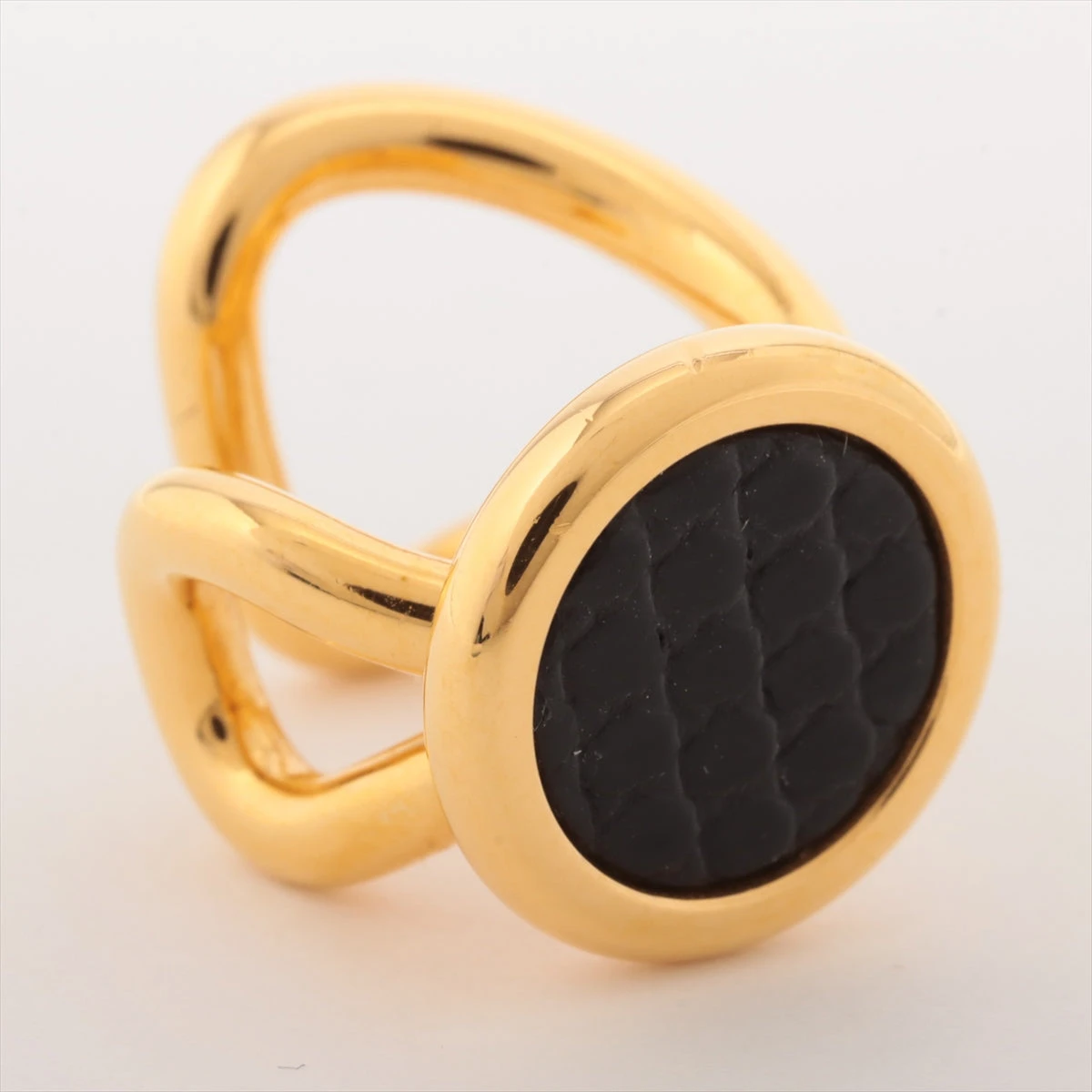 エルメス エリタージュエケストルPM イヤーカフ GP×リザード ブラック